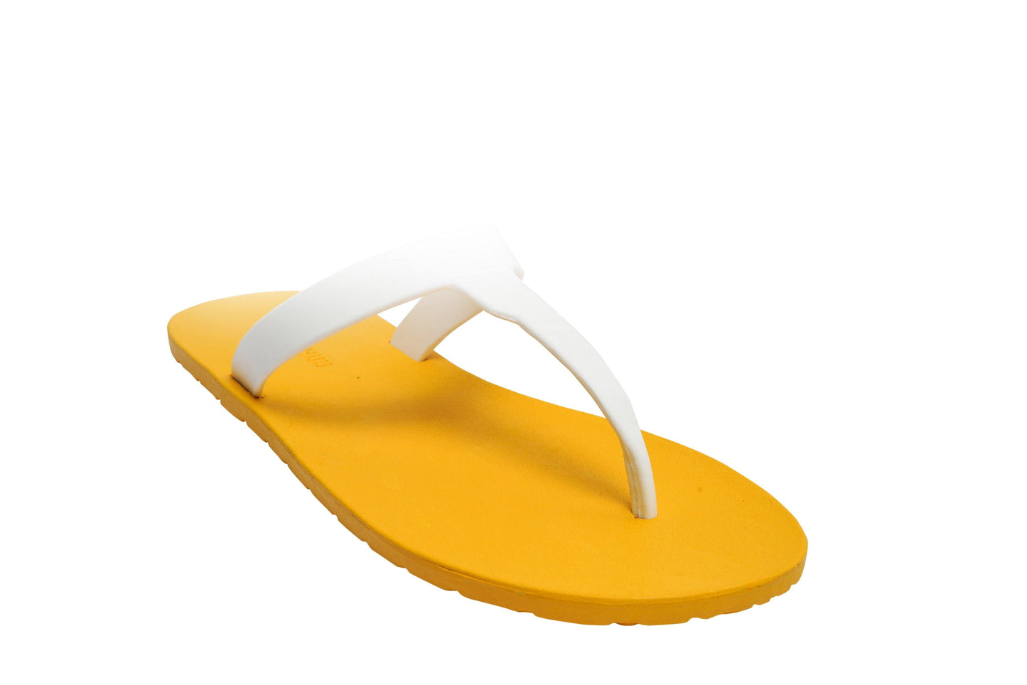 THONGS SEMELLE JAUNE ET LANIÈRE BLANCHE