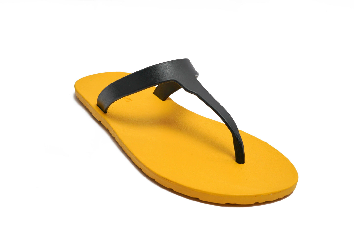 THONGS SEMELLE JAUNE ET LANIÈRE NOIR