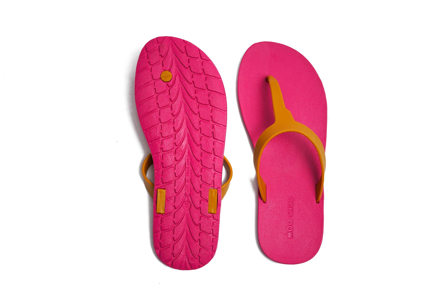 THONGS SEMELLE ROSE ET LANIÈRE CARAMEL