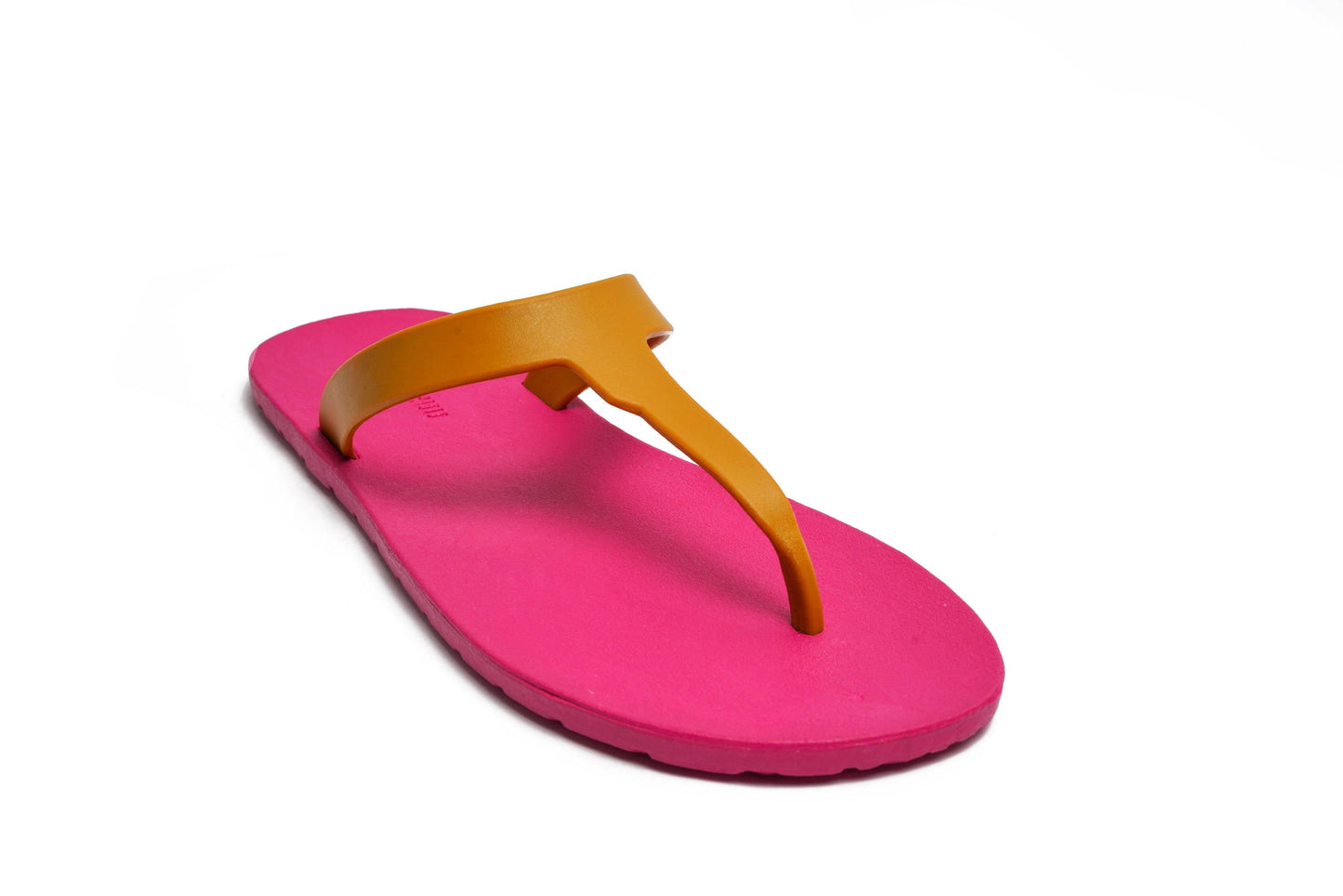 THONGS SEMELLE ROSE ET LANIÈRE CARAMEL