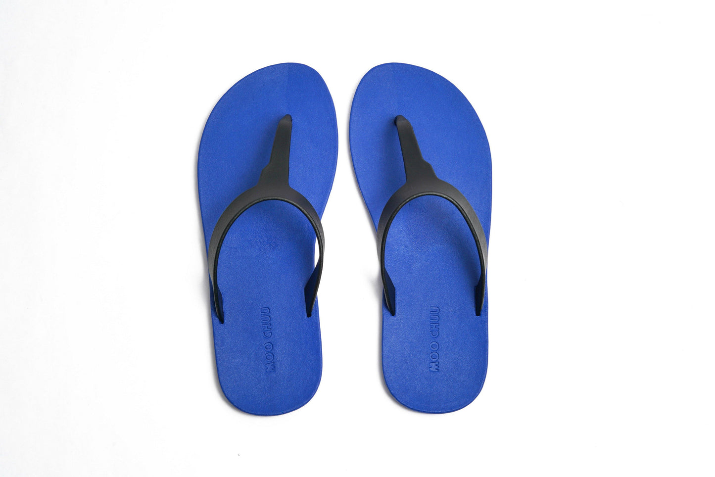 THONGS SEMELLE BLEU ET LANIÈRE NOIR