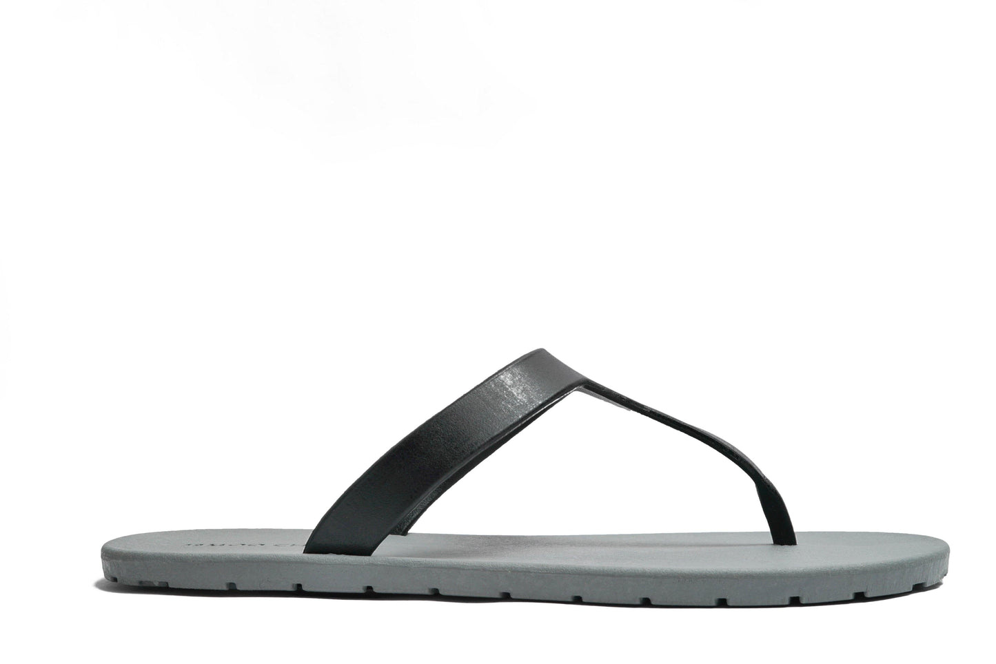 THONGS SEMELLE GRISE ET LANIÈRE NOIR