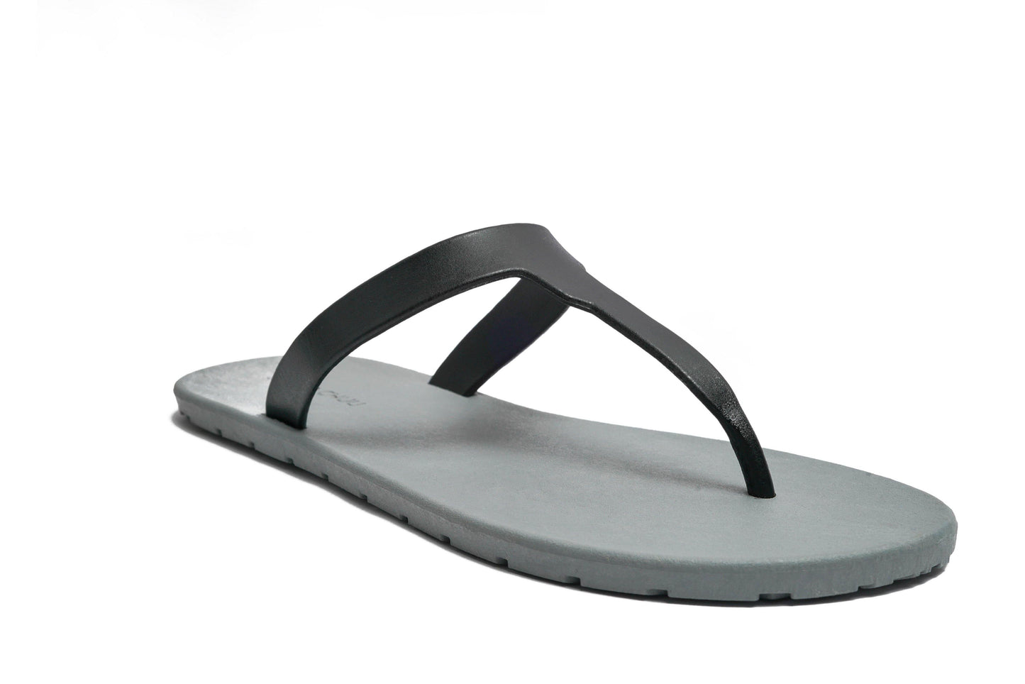 THONGS SEMELLE GRISE ET LANIÈRE NOIR