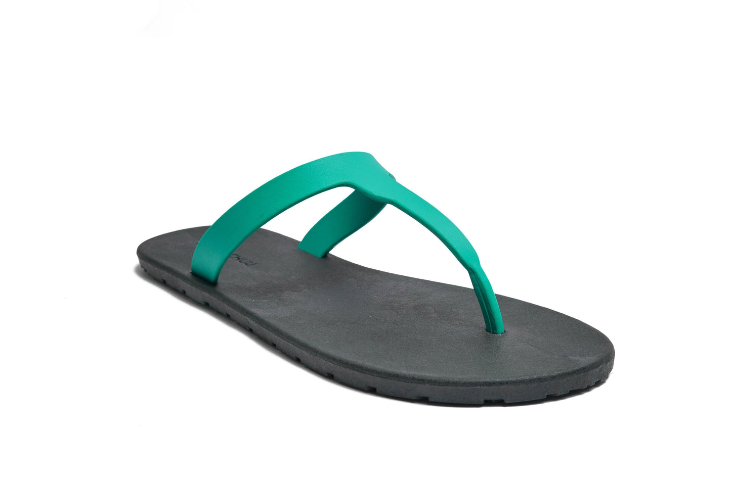 THONGS SEMELLE NOIR ET LANIÈRE VERTE