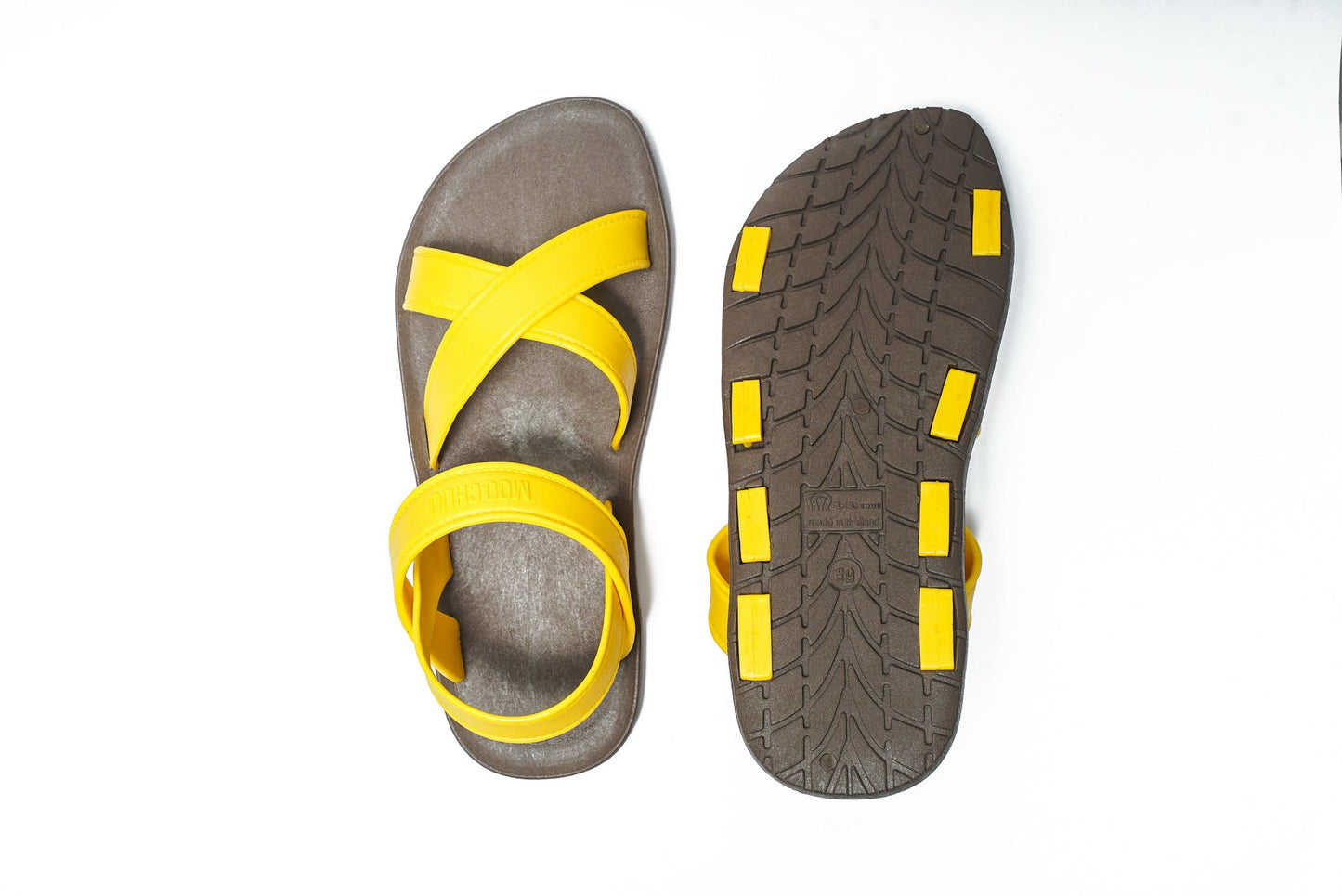CROSS PLUS SEMELLE MARRON ET LANIÈRE JAUNE