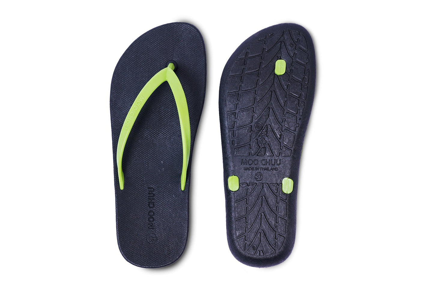 DALI FLIPPY SEMELLE NOIR ET LANIÈRE CITRON VERT