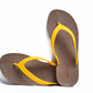 FLIPPY SEMELLE MARRON ET LANIÈRE JAUNE