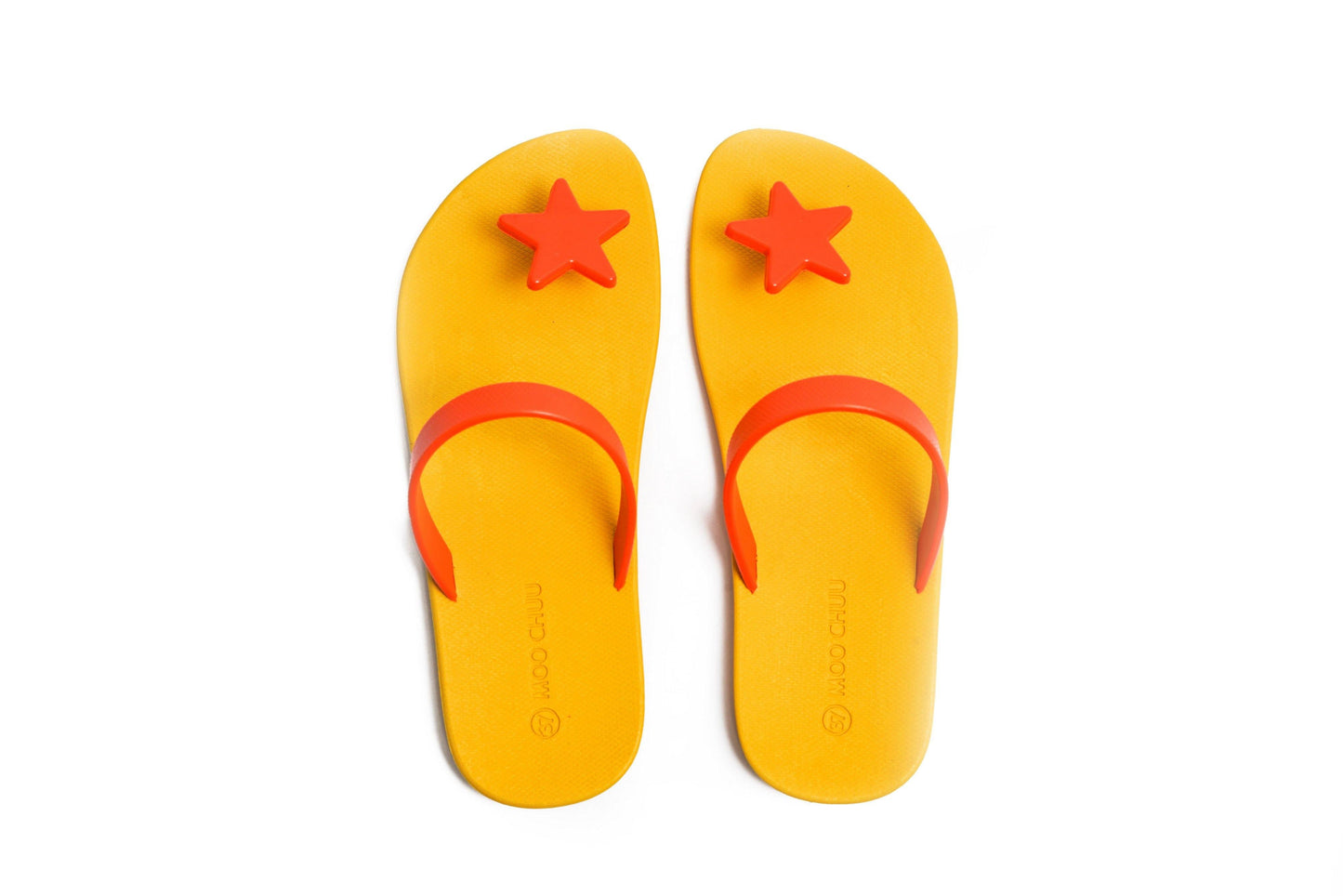 SWEETY STAR SEMELLE JAUNE ET LANIÈRE ORANGE