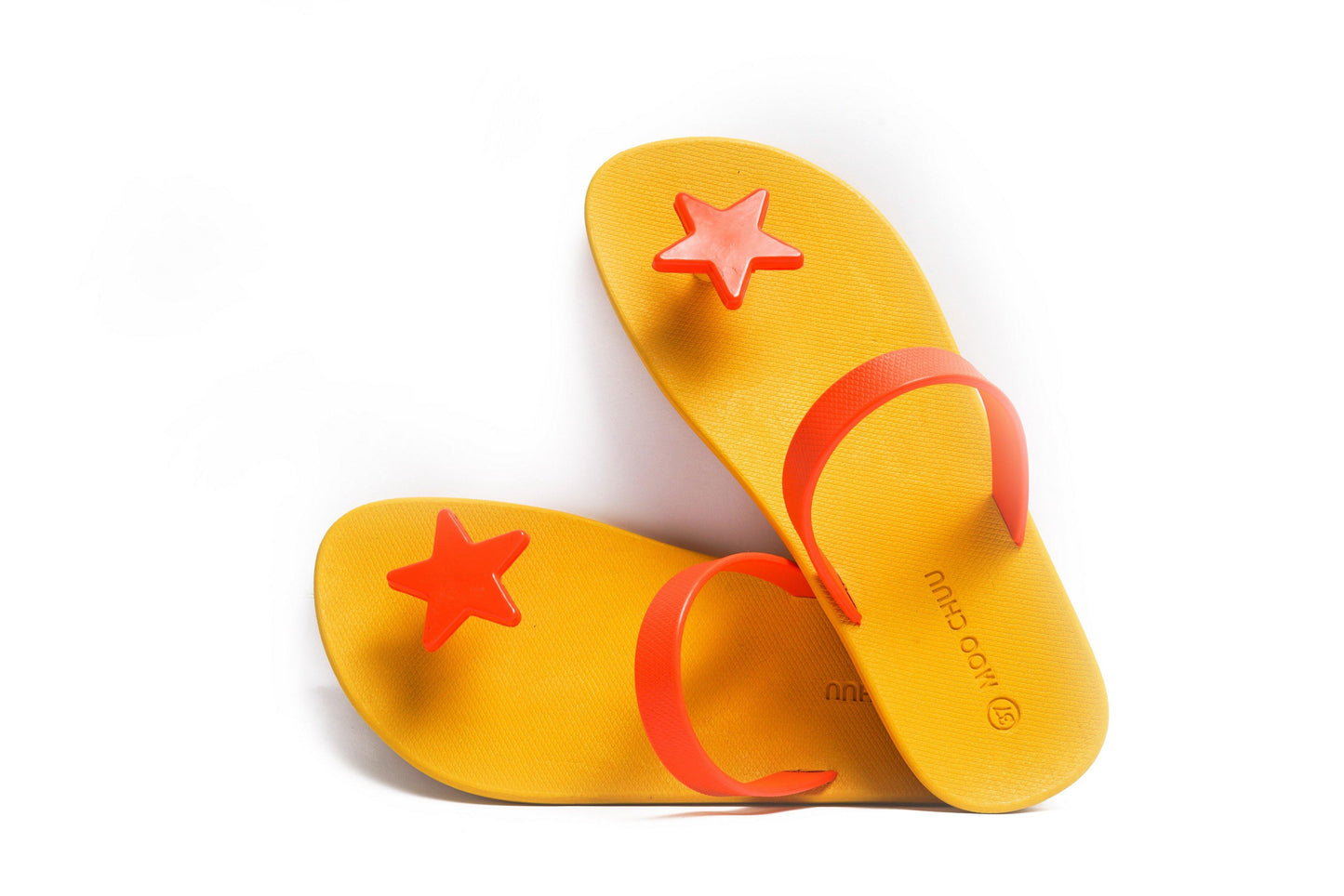 SWEETY STAR SEMELLE JAUNE ET LANIÈRE ORANGE