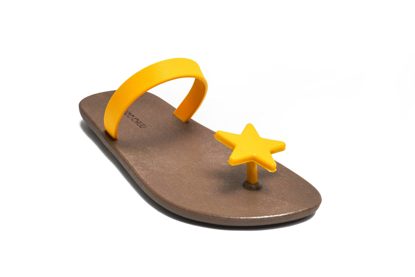 SWEETY STAR SEMELLE MARRON ET LANIÈRE JAUNE