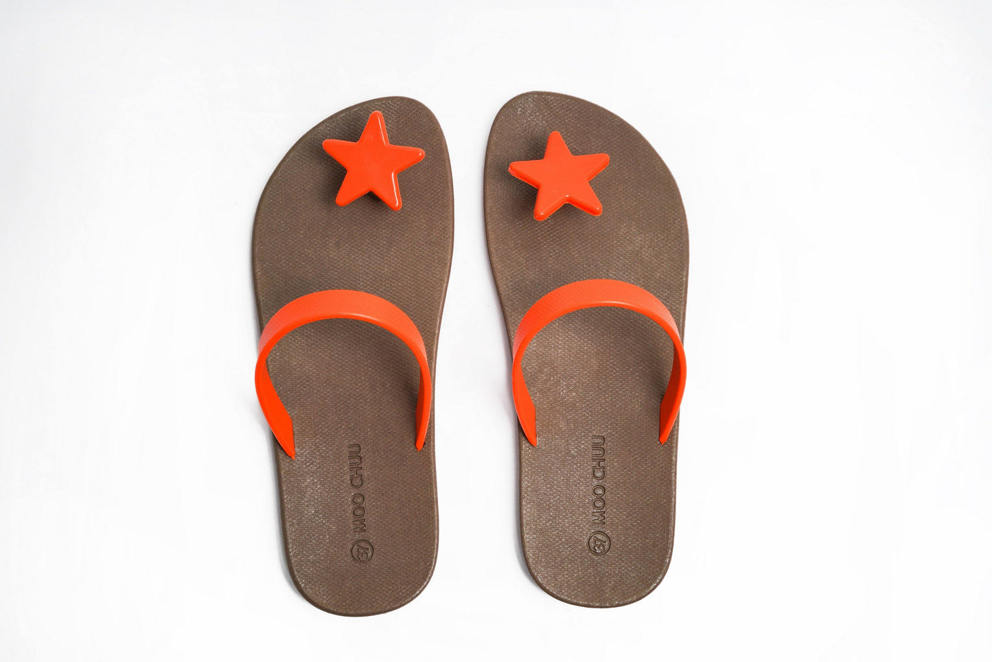 SWEETY STAR SEMELLE MARRON ET LANIÈRE ORANGE