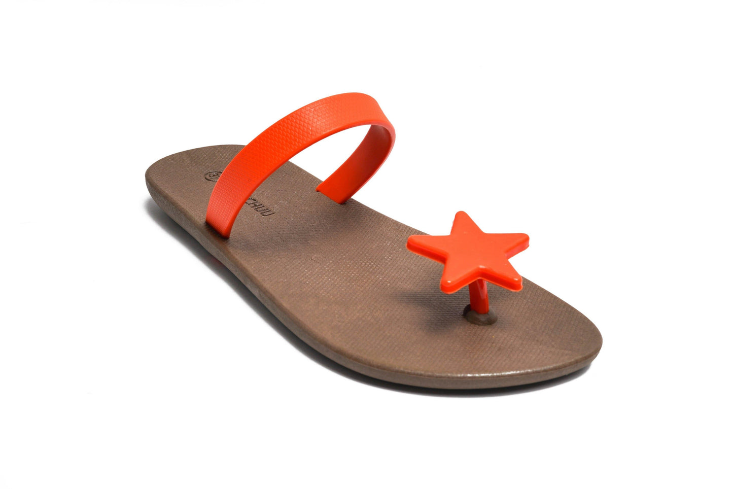 SWEETY STAR SEMELLE MARRON ET LANIÈRE ORANGE