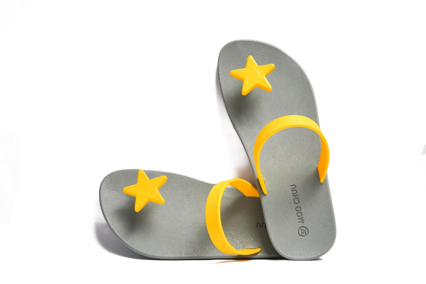 SWEETY STAR SEMELLE GRISE ET LANIÈRE JAUNE