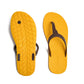 THONGS SEMELLE JAUNE ET LANIÈRE MARRON