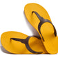 THONGS SEMELLE JAUNE ET LANIÈRE MARRON