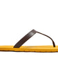 THONGS SEMELLE JAUNE ET LANIÈRE MARRON