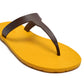 THONGS SEMELLE JAUNE ET LANIÈRE MARRON