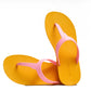 THONGS SEMELLE JAUNE ET LANIÈRE ROSE CLAIR