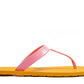 THONGS SEMELLE JAUNE ET LANIÈRE ROSE CLAIR