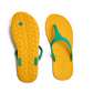 THONGS SEMELLE JAUNE ET LANIÈRE VERTE