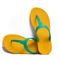 THONGS SEMELLE JAUNE ET LANIÈRE VERTE