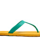 THONGS SEMELLE JAUNE ET LANIÈRE VERTE