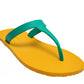 THONGS SEMELLE JAUNE ET LANIÈRE VERTE
