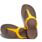 THONGS SEMELLE MARRON ET LANIÈRE JAUNE