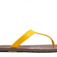 THONGS SEMELLE MARRON ET LANIÈRE JAUNE