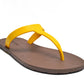 THONGS SEMELLE MARRON ET LANIÈRE JAUNE