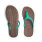 THONGS SEMELLE MARRON ET LANIÈRE VERTE