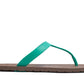 THONGS SEMELLE MARRON ET LANIÈRE VERTE