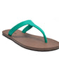 THONGS SEMELLE MARRON ET LANIÈRE VERTE