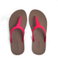 THONGS SEMELLE MARRON ET LANIÈRE ROSE