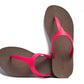 THONGS SEMELLE MARRON ET LANIÈRE ROSE