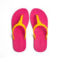 THONGS SEMELLE ROSE ET LANIÈRE JAUNE
