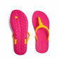 THONGS SEMELLE ROSE ET LANIÈRE JAUNE
