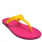 THONGS SEMELLE ROSE ET LANIÈRE JAUNE