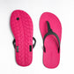THONGS SEMELLE ROSE ET LANIÈRE NOIR