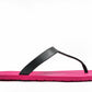 THONGS SEMELLE ROSE ET LANIÈRE NOIR