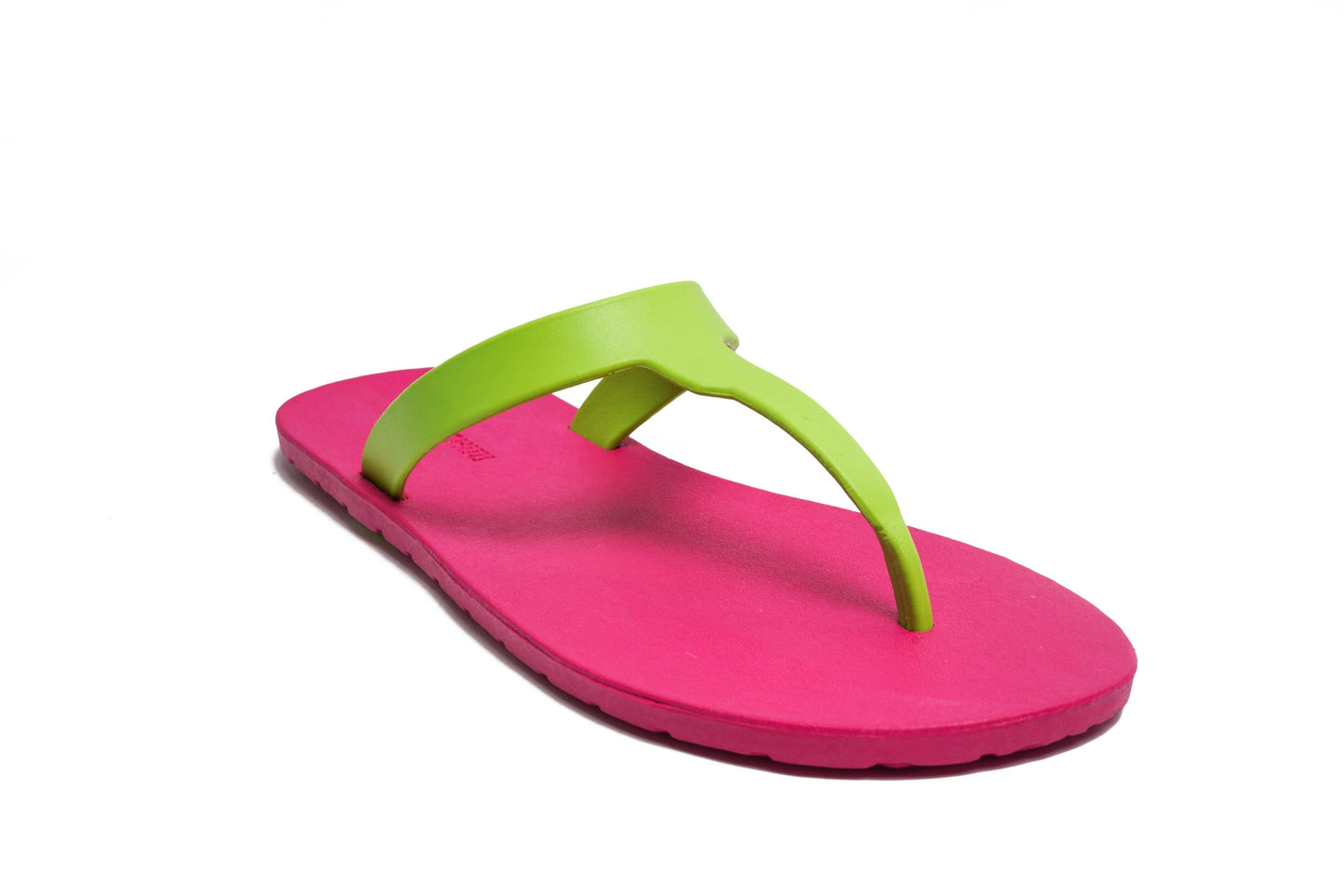 THONGS SEMELLE ROSE ET LANIÈRE CITRON VERT