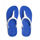 THONGS SEMELLE BLEU ET LANIÈRE BLANCHE