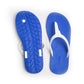 THONGS SEMELLE BLEU ET LANIÈRE BLANCHE