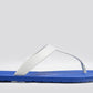 THONGS SEMELLE BLEU ET LANIÈRE BLANCHE