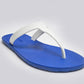 THONGS SEMELLE BLEU ET LANIÈRE BLANCHE
