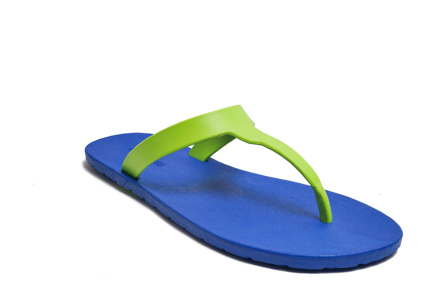 THONGS SEMELLE BLEU ET LANIÈRE CITRON VERT