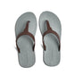 THONGS SEMELLE GRISE ET LANIÈRE MARRON