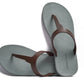 THONGS SEMELLE GRISE ET LANIÈRE MARRON