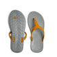 THONGS SEMELLE GRISE ET LANIÈRE CARAMEL