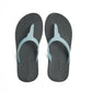 THONGS SEMELLE NOIR ET LANIÈRE GRISE